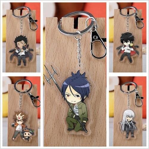 10 pcs/lot Anime Hitman Reborn Acrylic Keychain Toy Figure Sawada Tsunayoshi Reborn Bag Pendant Double sided Key Ring Gifts