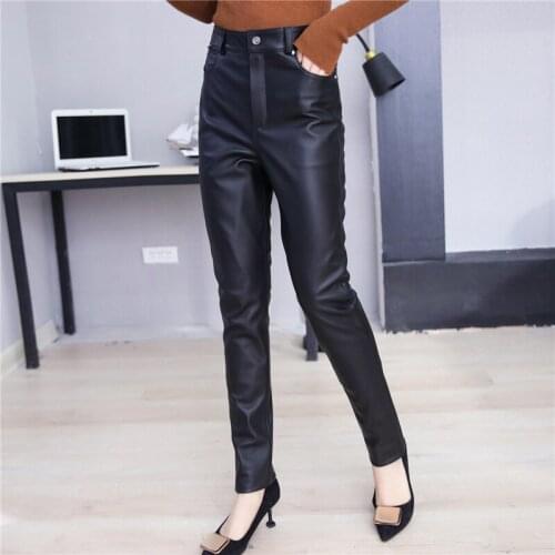 Tajiyane Woman Pants Real Cowhide Pants Genuine Leather Trousers Plus Size Clothing for Women 4xl 5xl 6xl Ropa Mujer TN2406