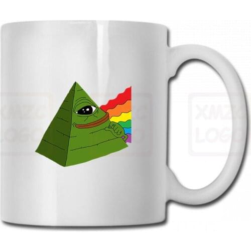 Illuminati Pepe Pyramid Colors Art Mens Mug Cup Women Men