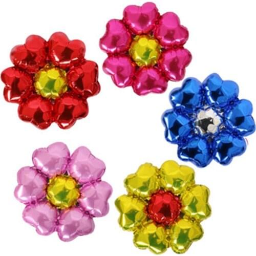 Flowers Aluminum Foil Balloons Happy Birthday Wedding Decorations Ballons Baby shower Market Activity Party Supplies