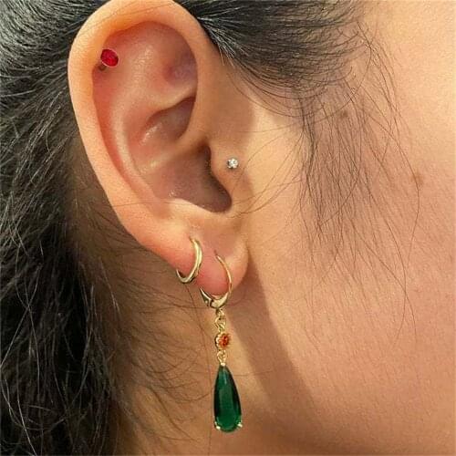 Temperament Drop-Shaped Green Gem Earrings For Women Anime Peripheral Womens Earrings Party Jewelry Fashion Accessories Gift