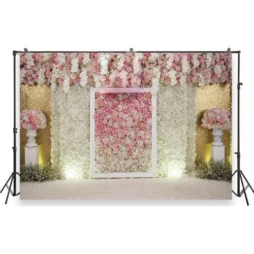 HUAYI Photography Backdrop Wedding Backdrop Birthday Bridal Shower Party Decor Flowers Wall Photo Booth Background Props XT-7324