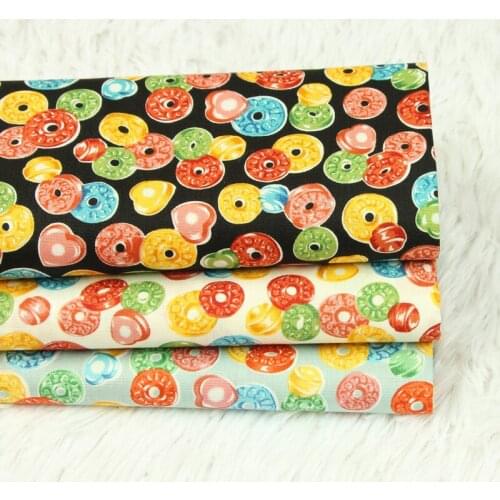 Candy Printed Cotton Fabric Meters For Sewing Women Skirt Girls Dresses Blanket Pillowcase Headband Doll Clothes Cloth