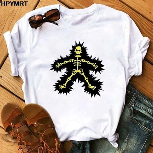 Summer casual harajuku Fashion women t-shirt Skeleton being electrocuted print t shirt short sleeve o-neck tops Tee clothes
