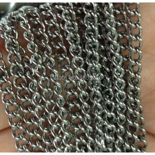 Lot of 10 Meter 4.3mm Wholesale Shiny Stainless Steel Smooth Cowboy Chain Jewelry Finding /Marking Chain For Diy Jewelry