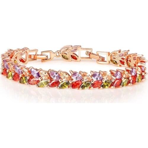 Copper Micro Inlay Wheat Ear shape Zircon Adjustable Pull Bracelet Pendant Hot Clothing Accessories Luxury Delicate Jewelry Gift