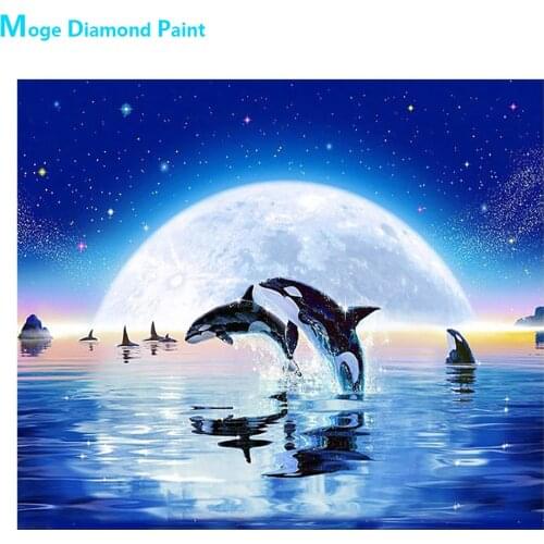 Marine Animal Diamond Painting Killer Whale Round Full Drill Nouveaute DIY Mosaic Embroidery 5D Cross Stitch Home Decor Gifts