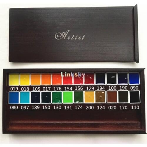 M.Graham Watercolor Pigment Sub-packaging Set,24 Color 1ml/2ml, tin box/ wooden box,Hand Account Novice Trial Suit,Art supplies