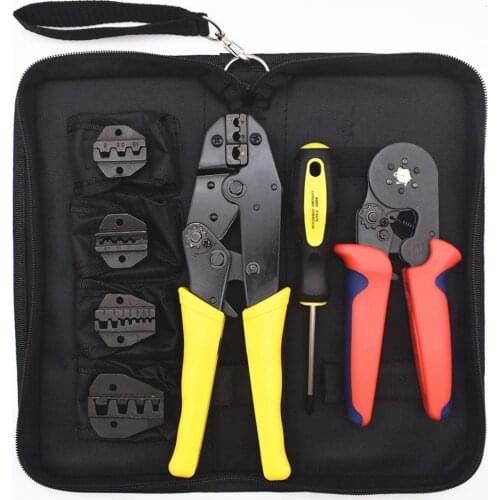 Multifunctional Wire Crimper Pliers Kit With Screwdriver 4 Spare Terminals Engineering Ratchet Crimping Tools Set