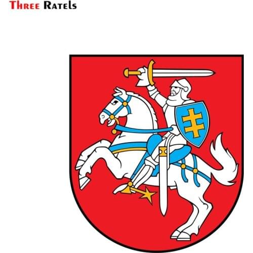 Three Ratels FTC-706# National Flag Emblem Coat Of Arms Lithuania Window Wall Auto Car Sticker Decal PVC Waterpro