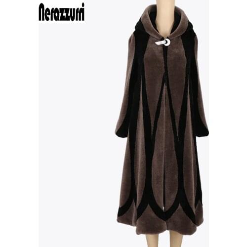Nerazzurri Women's Sheepskin Coats With A Hood China