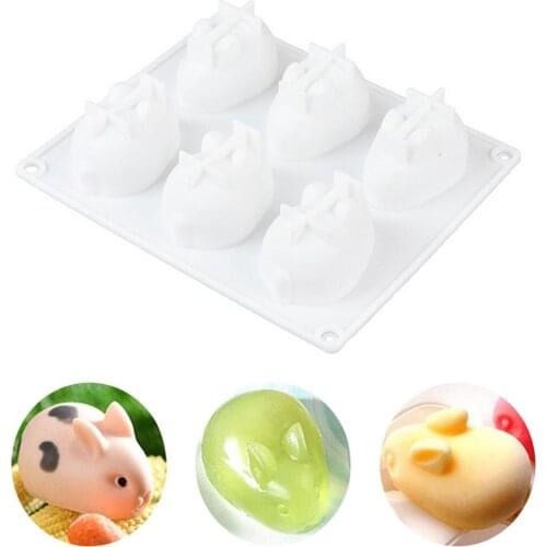 New Cake Decorating Moulds Silicone 3D Bunny Rabbit Cake Molds Silicone Molds for Baking Dessert Mousse 6 Forms