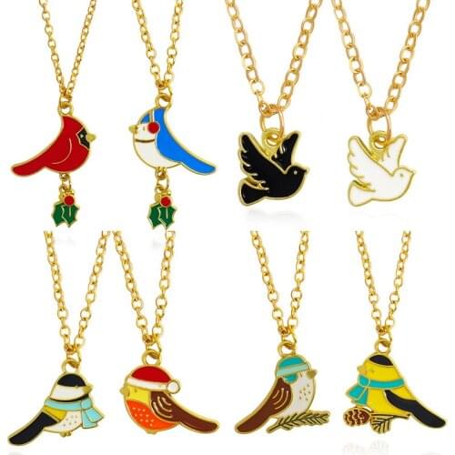 Lovely Bird Pendant Necklace Pigeons Magpies Dove Crows Swallows Hummingbird Pendant Necklace For Women Friendship Jewelry Gifts