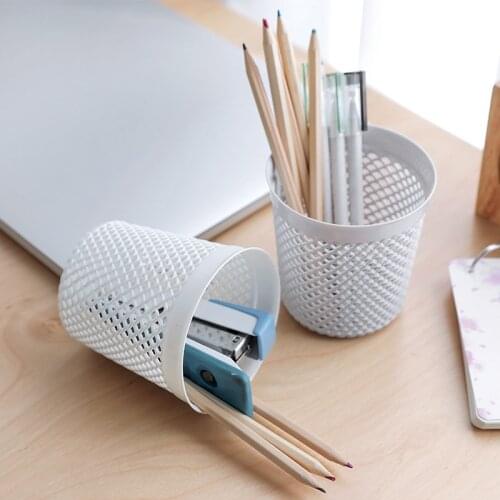 Plastic Hollow Pen Holder Storage Tube Makeup Brush Storage School Stationery Holder Office Sundries Storage Tray Home Organizer