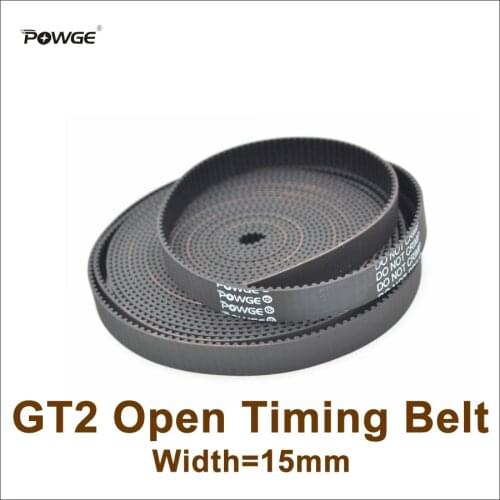 POWGE 10meters 2GT Timing Belt Width=15mm Fit GT2 Pulley 2GT-15 Rubber Open Belt GT2 15 3D Printer Accessory High Quanlity