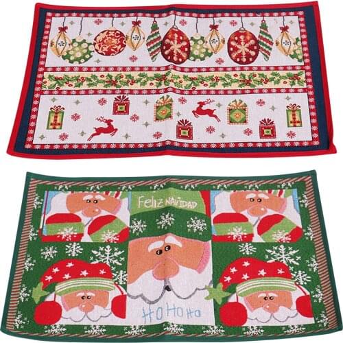 Christmas Door Mat Rubber Knitted Fabric Bathroom Entrance Doormat Bath Indoor Floor Rugs Anti-Slip Outdoor Garden Rug Agreeable