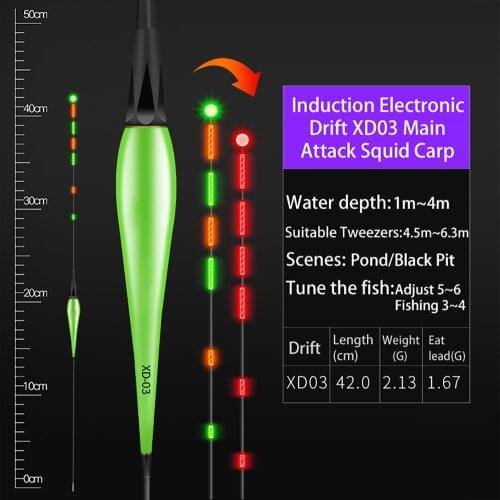 Fish Float Gravity Sensor Super Bright Changing Buoy Portable 1PC Automatic For Fishing Accessories Luminous Float