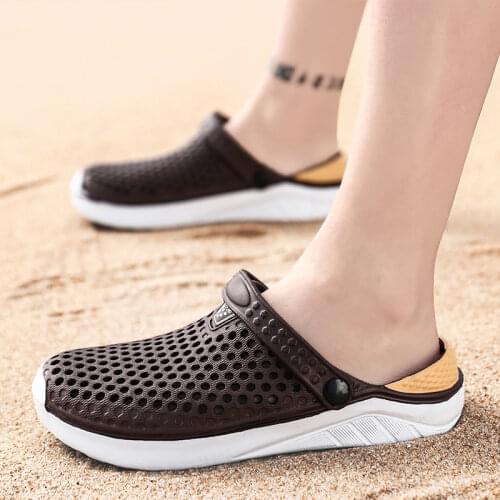 Men Women Sandals Hole Shoes Home Slippers Summer Hollow Out Beach Flat Shoes Comfort Outdoor Slides Slip on Footwear