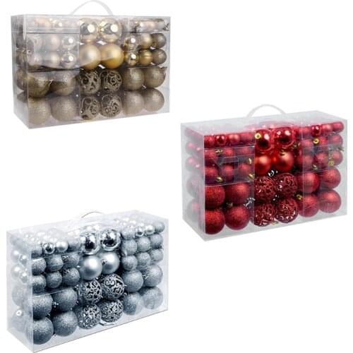 100pcs/box Christmas Balls Shatterproof Hanging Xmas Tree Ornaments Home Decor Drop Ship