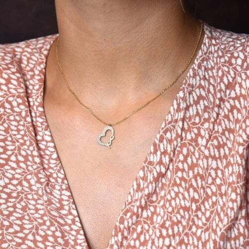 Symbol Gold Heart & Infinity Gold Necklace Delicate for Women Best Quality Dainty Party Minimal Choker Gift for Women Bestseller