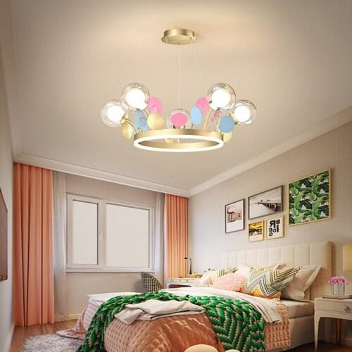 Modern Pendant Lamp Bedroom bedside lamp Childrens Room Color Chandelier Girl Princess home decor indoor hanglamp lighting
