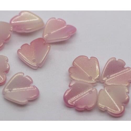 Hot 50PCS 15x16mm DIY Glass Peony Fower Petal Loose Beads Gradient Color Glass beads Jewelry Accessories