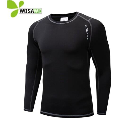 WOSAWE Winter Thermal Fleece Cycling Base Layer Bike Bicycle Clothing Sports Shirts Long Johns Sportswear Compression Underwear