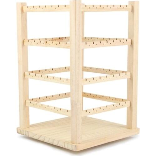 Rotating Earring Holder and Jewelry Organizer, 4 Tiers Jewelry Rack Display Classic Stand, 96 Holes and 112 Grooves