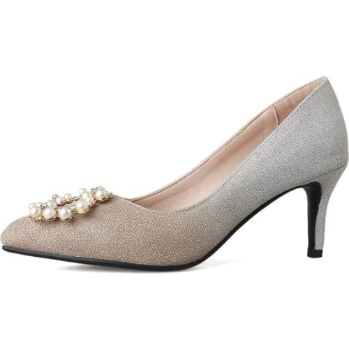 Vogue of new fund of 2019 age season high with fine with shallow single shoes female 40-43