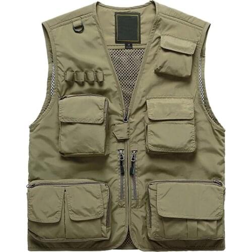 Military Waistcoat Jacket Men Multi-Pocket Classic Male Sleeveless Coat Outdoor Photographer Fishing Jackets 6XL Vest Travel Top