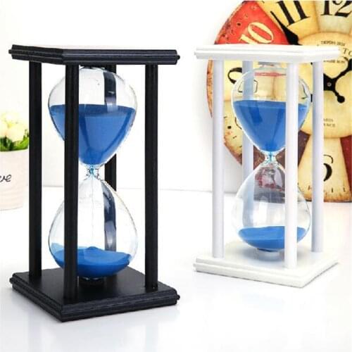 1Pcs 20.5x10cm Fashion Modern Wooden 60 Minutes 1 Hour Sandglass Hourglass Timer Clock Xmas Toys Birthday Gift Home Decor