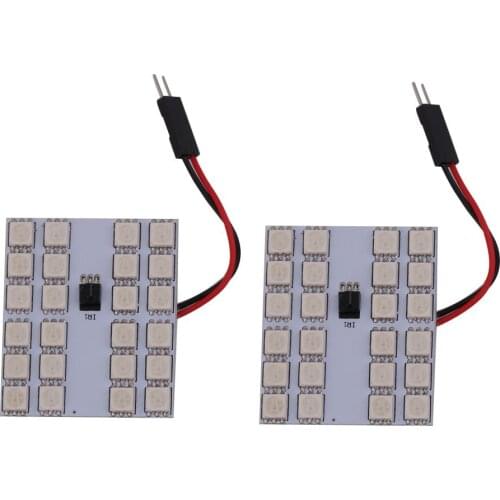 RGB Colorful Wireless Control 24 SMD 5050 LED Light Panel Board Car Dome Interior Reading Lamp Up to 50000 Hours