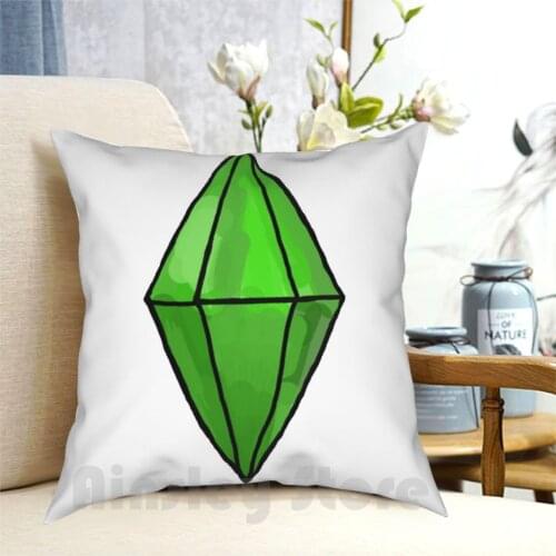 Giant Plumbob Pillow Case Printed Home Soft DIY Pillow cover Sims The Sims Sims 2 Sims 3 Sims 4 Ea Plumbob Sim Games Pc