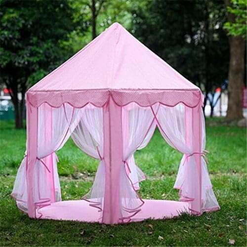 Kids Play Tents Princess Castle Play Indoor Outdoor Tent Girls Playhouse Toy Game House with a String of 40 Stars