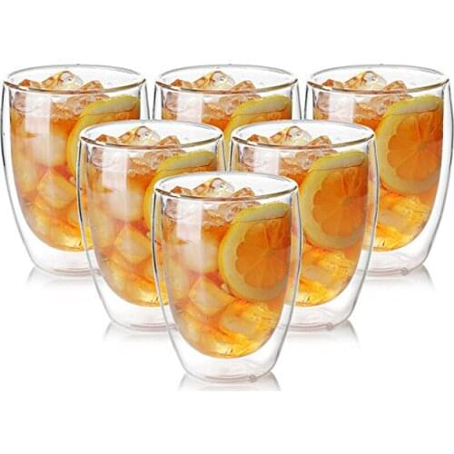 Durable Borosilicate Heat Resistant Crystal Double Wall Drinking Glasses Cup