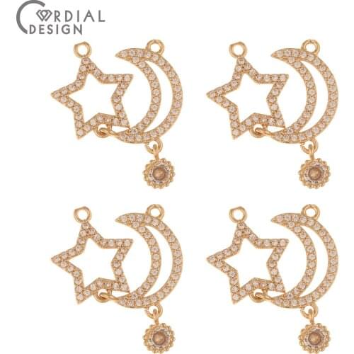 Cordial Design 20Pcs 22*26MM Jewelry Findings & Components/CZ Pendant/Necklace Making/DIY Charms/Hand Made/Jewelry Accessories