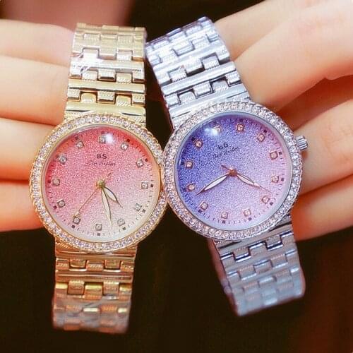 Hot Sale Lady New Fashion Famous Brand All Stars Crystal Watch Women Luxury Diamands Silver Watch Rhinestone Bangle Bracelet