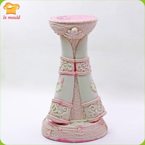 LXYY New Medium Roman Column Candle Silicone Mould DIY Concrete Mold Handmade Plaster Resin Candle Holder Moulds #3