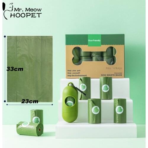 Hoopet Earth-Friendly Dog Poop Bags Outdoor Pet Waste Bags Dog Pooper Bags Litter Pick up Tools With Dispenser Easy Tie Handles