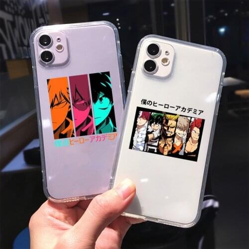 Soft Clear Phone Case for Iphone 12 11 Pro 8 7 6 6S Plus X XS MAX XR SE20 Anime My Hero Deku Bakugou Boku No Hero Academia Coque