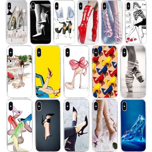 215H heels heeled shoes ballerina Soft Silicone Tpu Cover phone Case for iphone 5 5s se X XR XS Max case