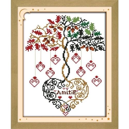Love tree cross stitch kit aida 14ct 11ct count printed canvas stitches embroidery DIY handmade needlework