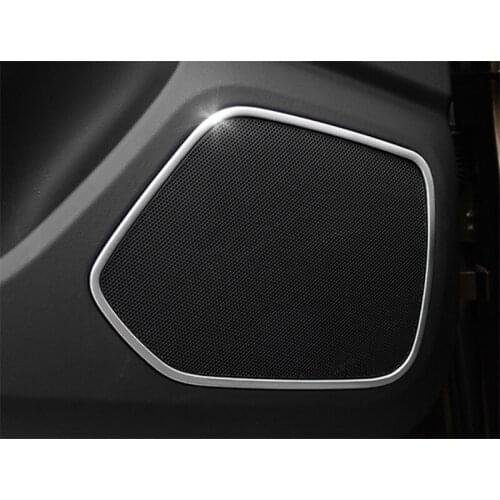 Stainless Steel Audio Speaker Cover Strip Circle Trim For Volkswagen T-ROC TROC 2017 2018 2019 Car Styling Acessories Auto Parts