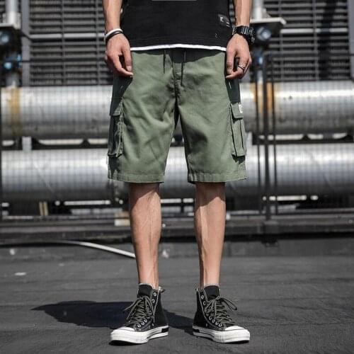 Newest Solid Cotton Cargo Shorts Pants Man Summer Multi Pockets Casual Business Fashion Social Jeans For Beach Pants K099