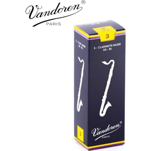 Original France Vandoren Bass Clarinet Traditional Reeds CR1225/CR123 Strength 2.5# 3.0# Box of 5 piece