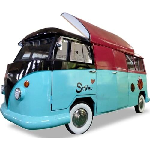 Mobile Kitchen Restaurant Imbisswagen Van T1 Fast Food Cart Vending Retro Car Food Truck Electric Vw Bus T2