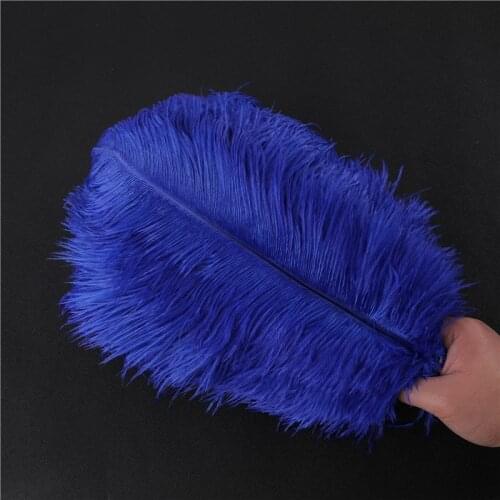 10/200pcs Royal Blue Fluffy Ostrich Feathers for Crafts DIY Party Wedding Dress Plumas Decorativas Needlework Accessories15-70CM