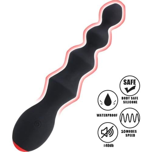 10 Speeds Sex Toy for Women Men Clitoris Stimulator Anal Beads Vibrator Vibrating Butt Plug Prostate Massager