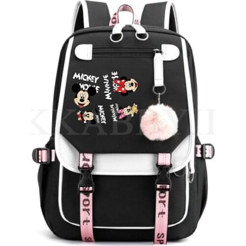 Disney Mickey Backpack School Bags For Teenagers Boys Girls Laptop Backpack Large Capacity Travel Mochila Escolar