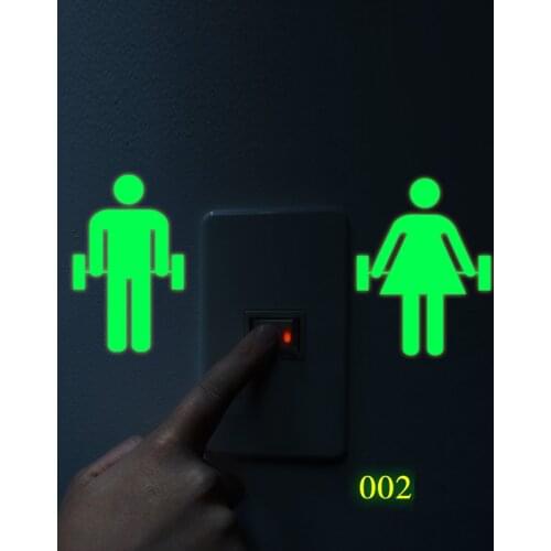 Bathroom Toilet Luminous door Wall Sticker Glow in the dark Home Decor Toilet decoration mural wall decals Fluorescent Stickers